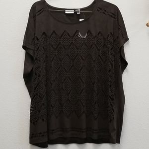 Faux leather Chicos top NWT size 2
